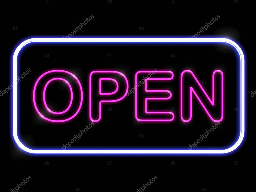 Neon clock and metal signs with rock themes