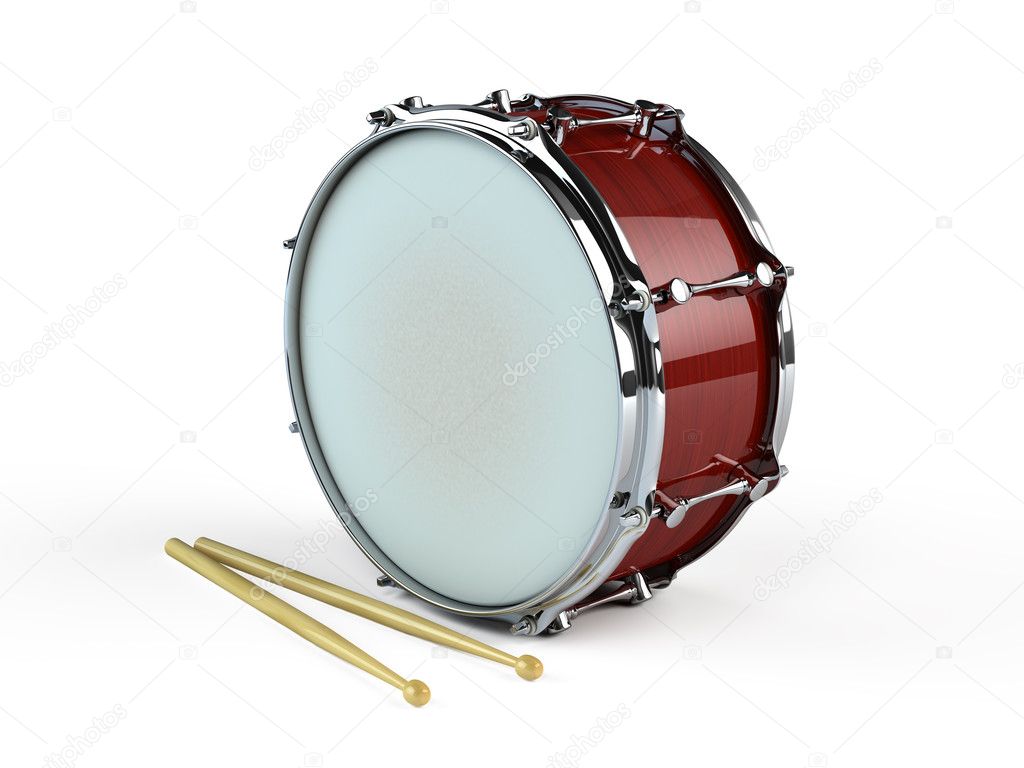Snare drum on a stand with a SOLD label